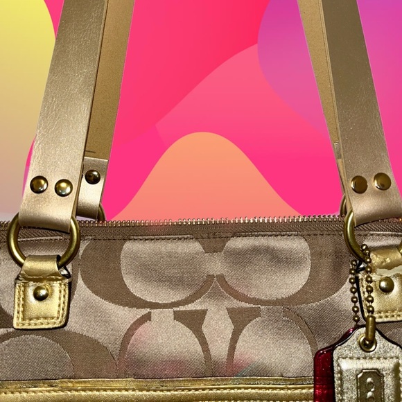 Coach Poppy Applique Shoulder Bag Pocket Tote F20099 Rare Limited Edition - Picture 4 of 6